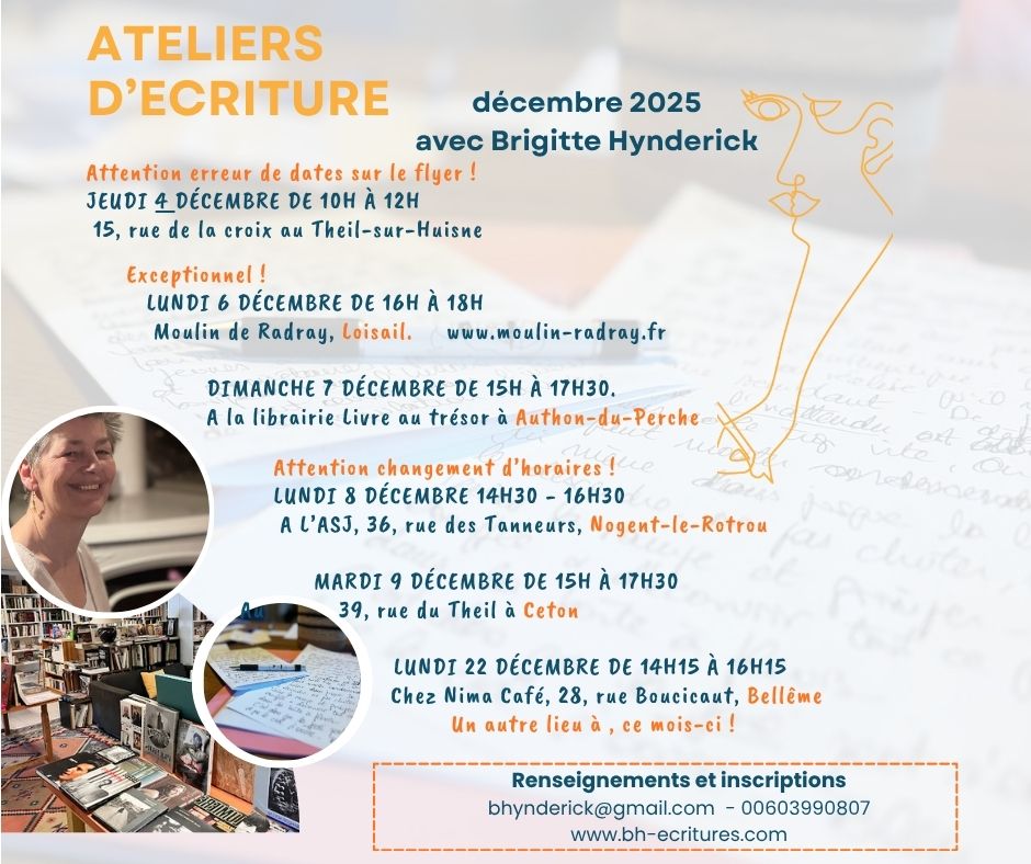 Ateliers d’écriture en Décembre 2025