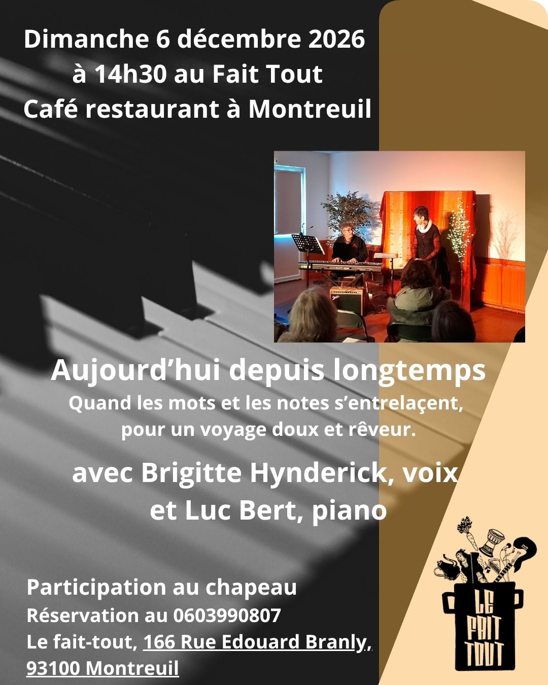 Reprise du spectacle “Aujourd’hui depuis longtemps” à Montreuil
